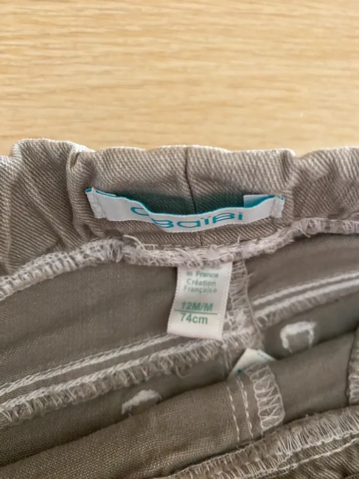 Pantalon jean legging bleu noir jacadi Paris 12 mois 74 cm beige fille bébé - photo numéro 9