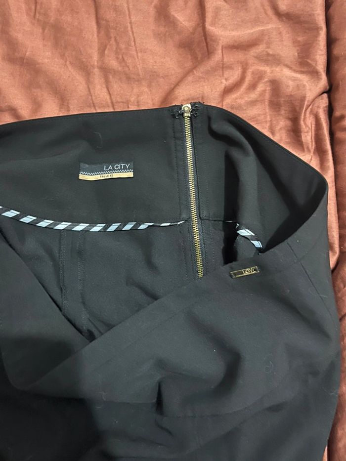 Jupe Tailleur Vintage Noir Taille 42 La City - photo numéro 4