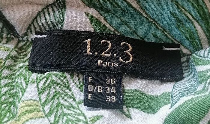 Top feuilles tropicales blanc vert Taille S 1.2.3 - photo numéro 9