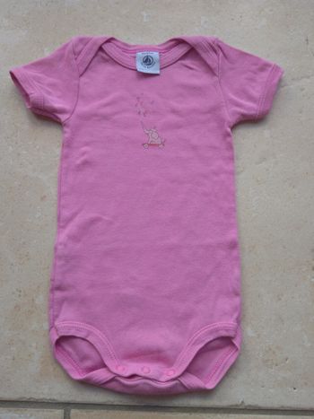 Body manches courtes Fille 6 mois éléphant Petit bateau 100% coton