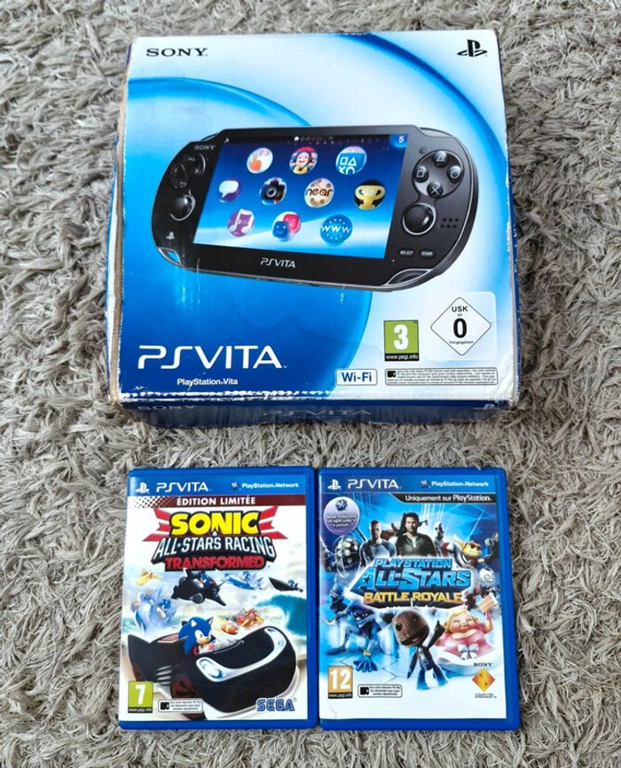Lot Console PlayStation Vita PS Vita 1004 en Boîte & 2 Jeux