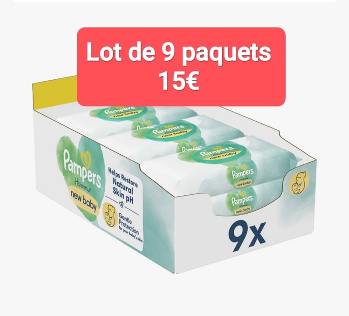 Lot lingettes bébé Pampers Harmonie New Baby
