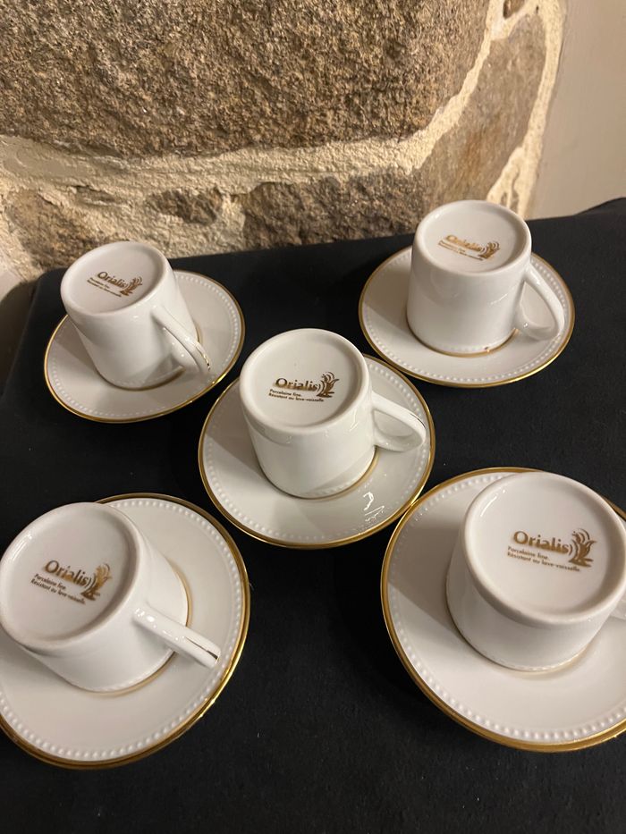Lot de 5 tasses et 5 sous tasses à café Orialis - photo numéro 9