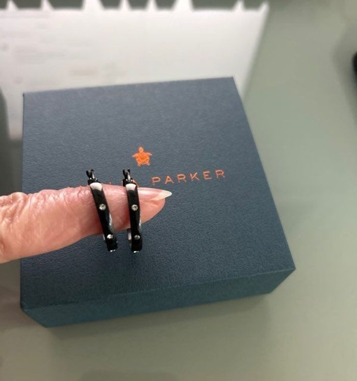 Créoles noires avec Strass - photo numéro 4