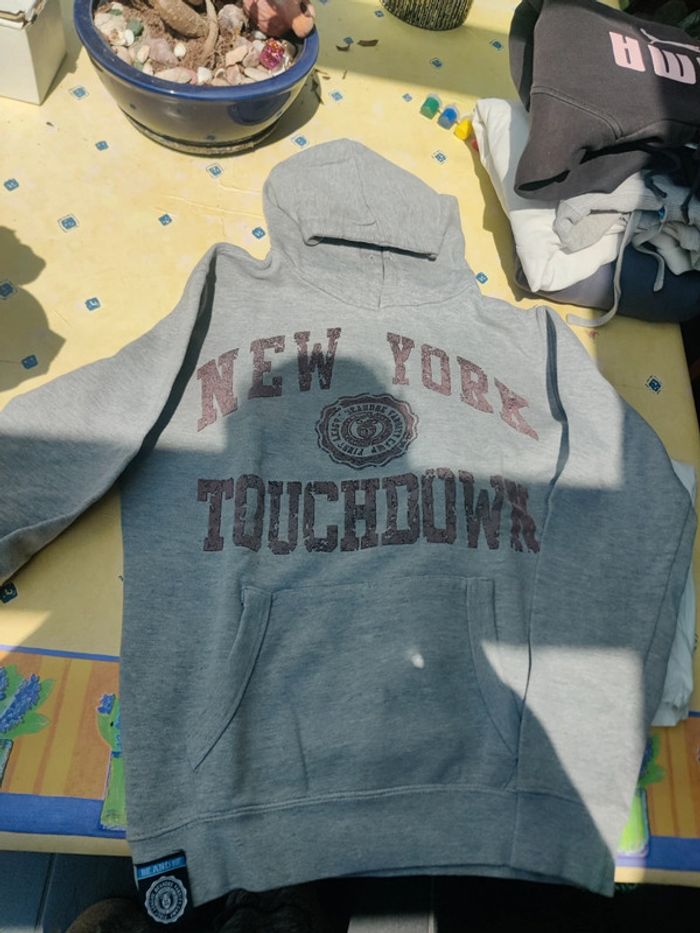 Sweat gris à capuche homme - photo numéro 2