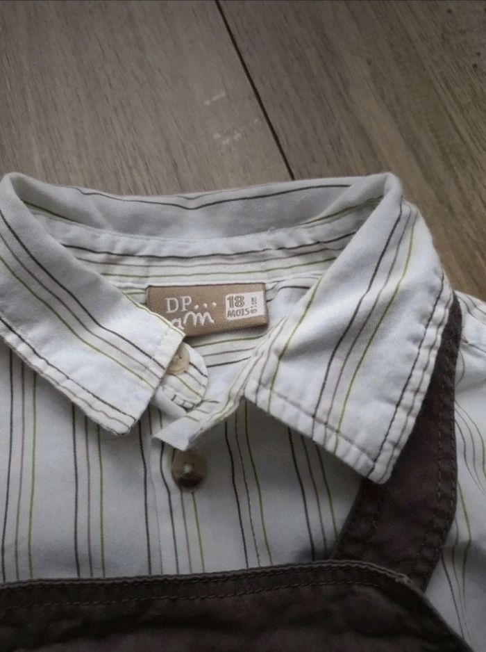 Ensemble chemise manches longues et salopette Du pareil au même 18 mois - photo numéro 9