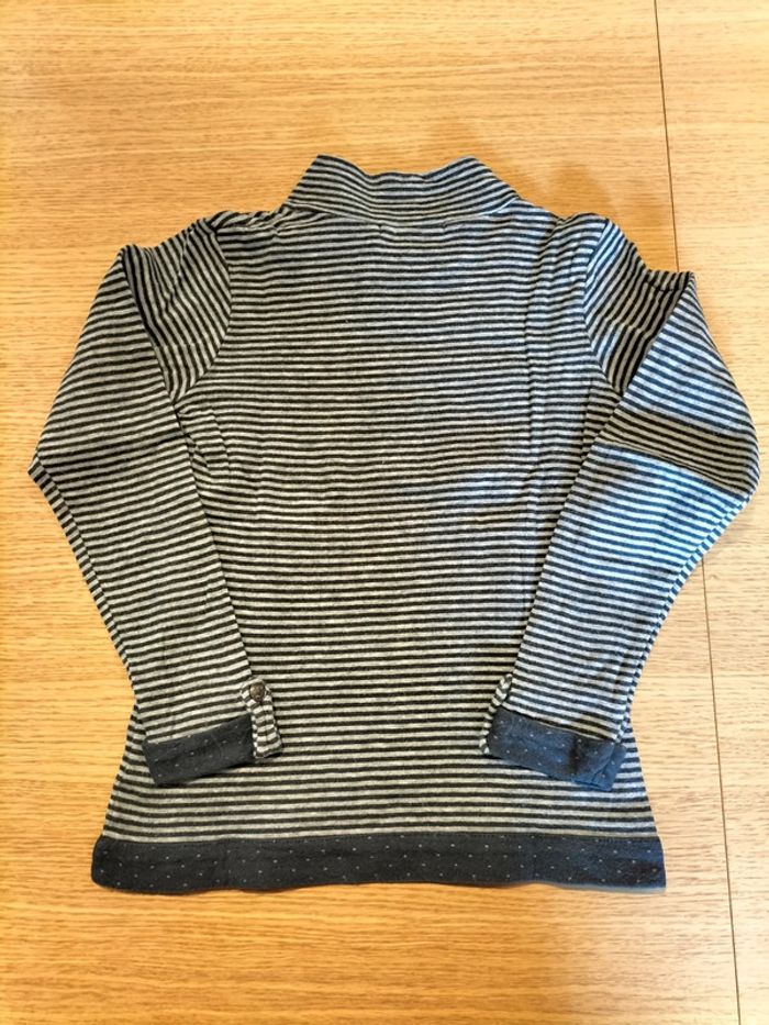 Tee-shirt ML - marine et gris - Lisa rose - 10 ans - photo numéro 2