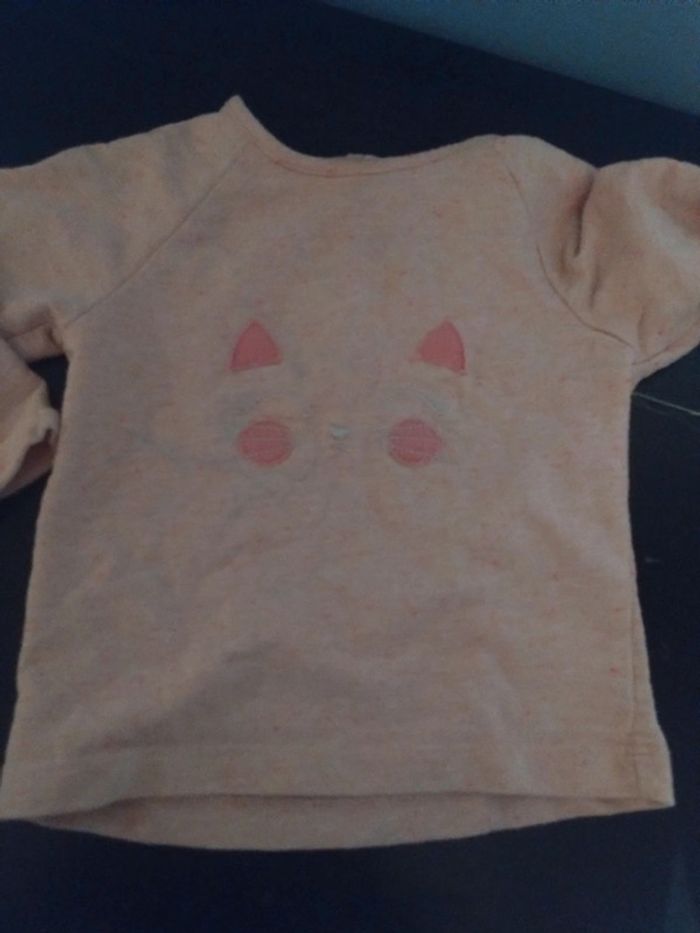 Lot pull sweat et bas de pantalon jogging rose bébé fille 12 18 mois - photo numéro 2