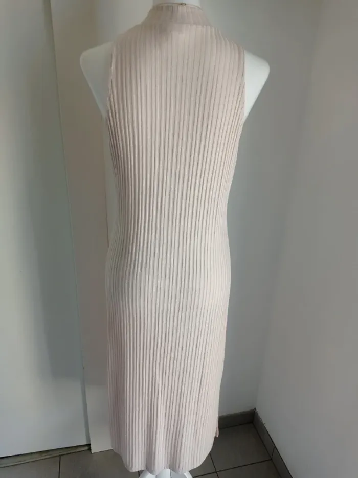 Robe longue beige côtelé fendue sur les côtés T.S H&M - photo numéro 4