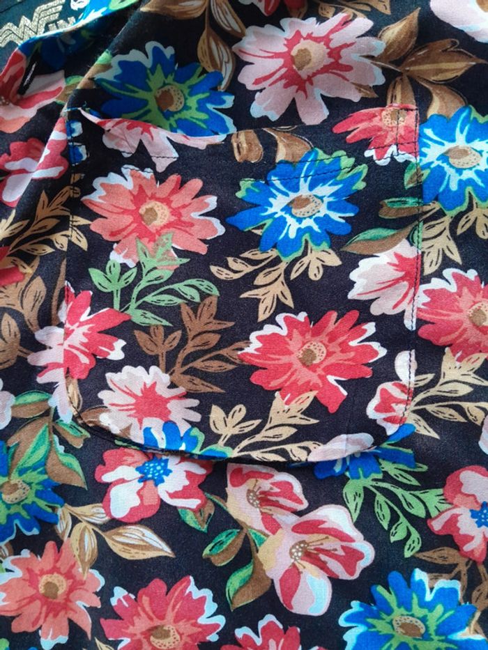 Chemise vintage manche courte fleurie wing Wonder woman - photo numéro 6
