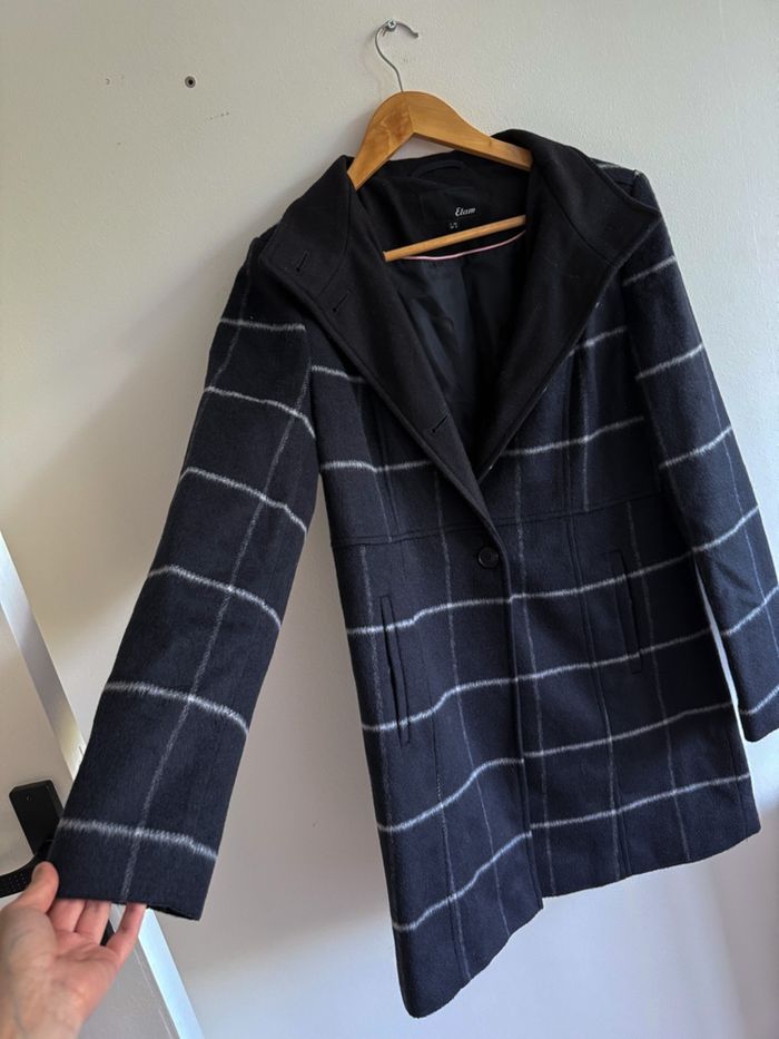 Manteau long épais bleu marine Etam taille 36 S - photo numéro 4