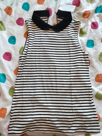 Débardeur à rayures bleu marine blanc colle Claudine