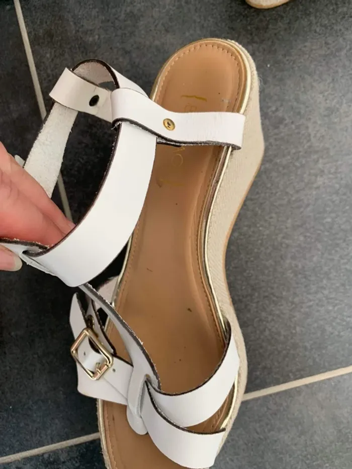 Chaussure compensée blanche - photo numéro 3