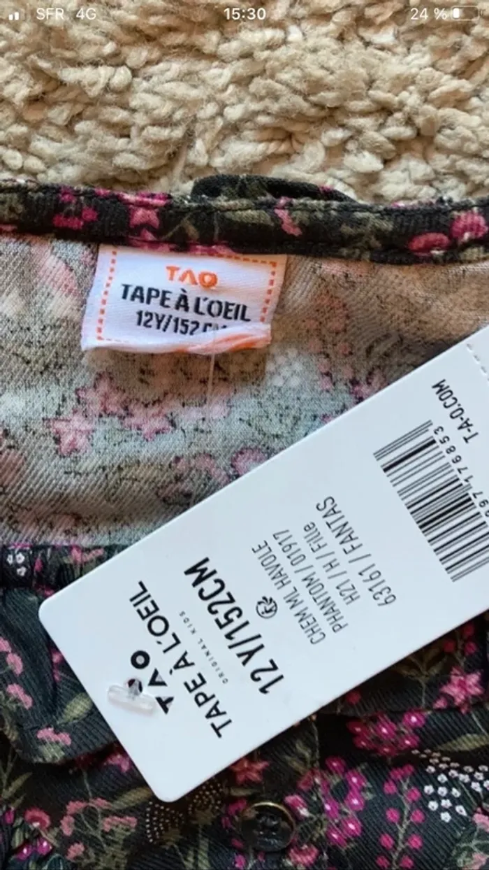 Blouse à fleurs tape à l’œil 12 ans - photo numéro 3