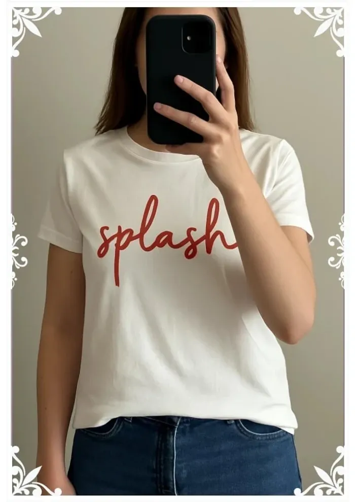 👕 T-shirt blanc inscription "splash" Lafayette taille M
