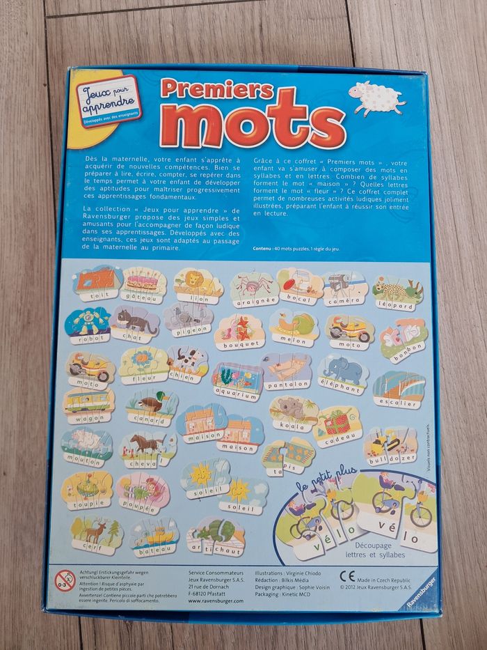 Jeu de lecture ravensburger mes premiers mots. Puzzle de mots - photo numéro 2