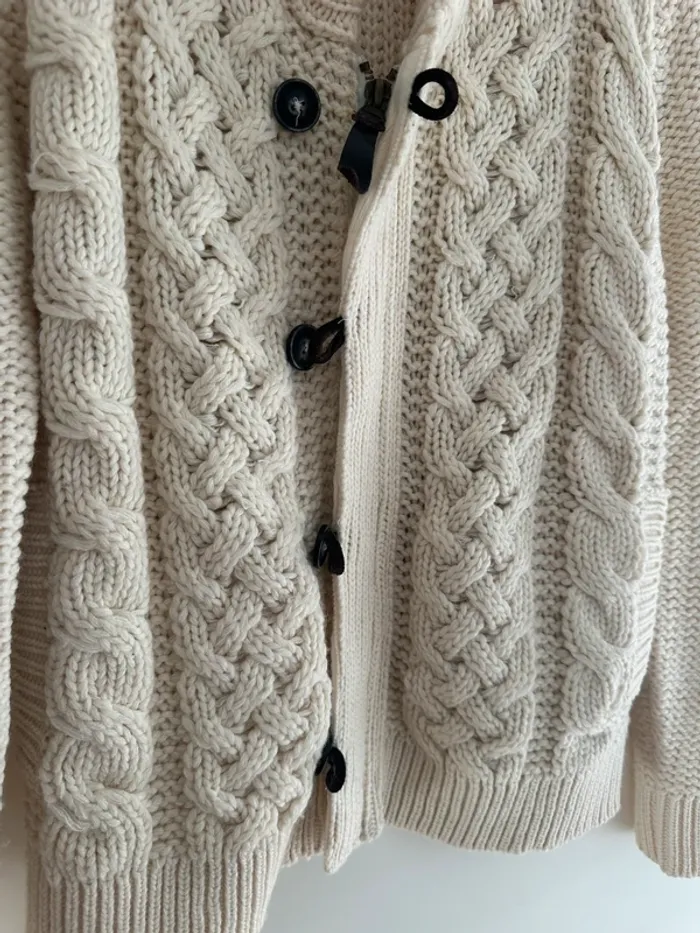 Cardigan torsadé beige taille M – Style cosy et élégant - photo numéro 3