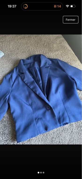 Blazer court bleu marine 
