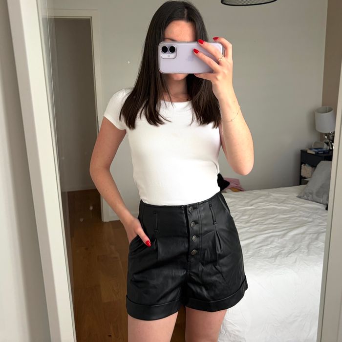 Short taille haute en cuir Pimkie - photo numéro 1