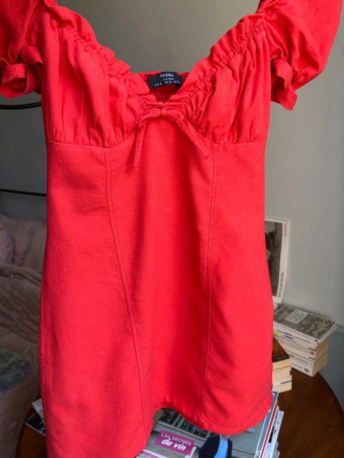 Mini robe rouge orangé Bershka taille S - photo numéro 8