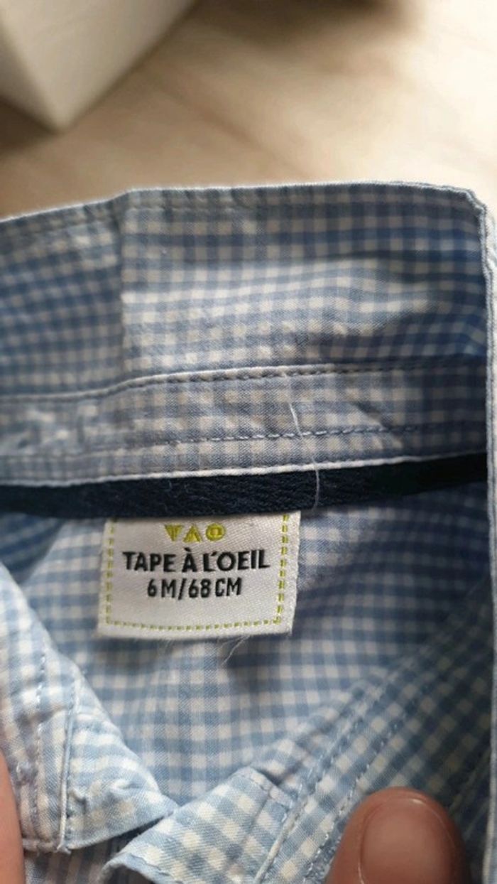 Chemise tape à l'œil à carreaux bleu ciel - photo numéro 4