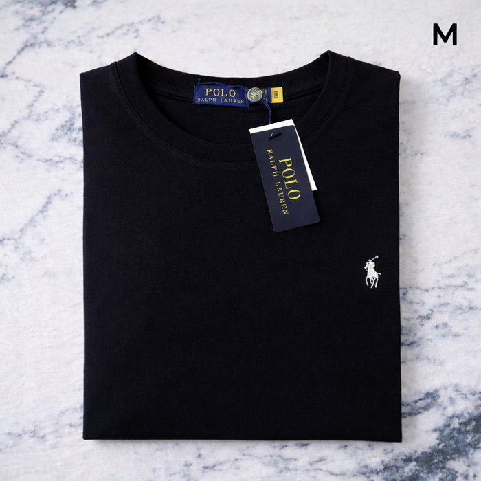 Tee Shirt Ralph Lauren pour homme - Taille M - Noir logo brodé blanc - Neuf