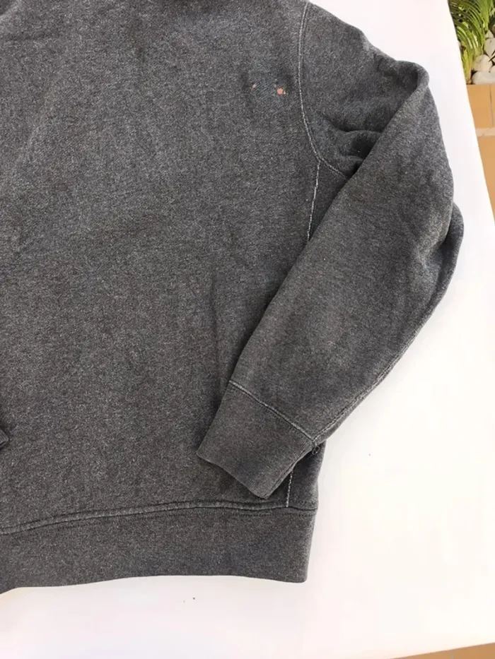 Sweat capuche homme Ralph Lauren zippé taille M gris foncé logo bordeau - tâche javel - photo numéro 18