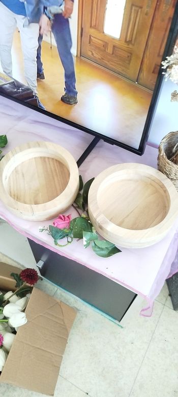 Lot assiette en bois rond 🎀