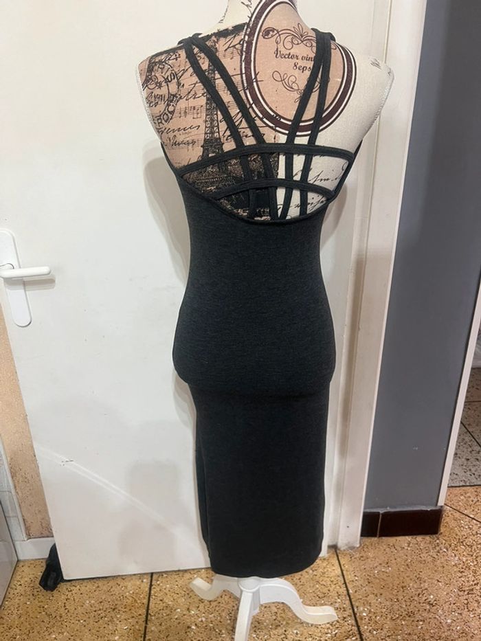 Robe dos nu gris foncé femme taille 34 - photo numéro 2
