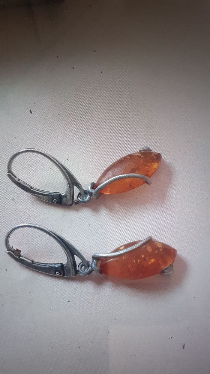 Boucles d'oreilles ambre argent 925 - photo numéro 2
