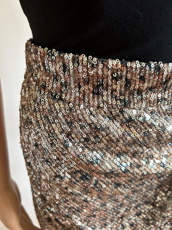Jupe mi longue neuve en sequins Morgan taille 36 (valeur 60€) - photo numéro 5