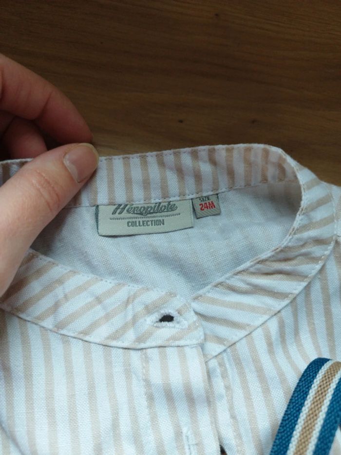 Ensemble henopilote bébé 24 mois bretelles chemise pantalon très bon état - photo numéro 3