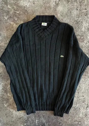 Pull noir homme Lacoste taille 3XL Suéter negro hombre Maglione nero uomo Schwarzer Pullover Herren