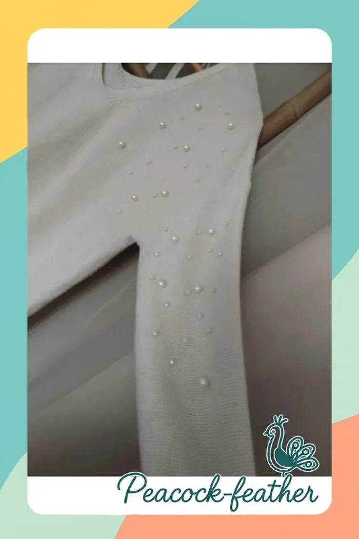 Pull Promod perles crème 42 - photo numéro 2