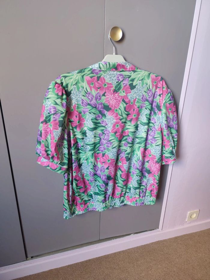 Tshirt à fleurs vintage 50 - photo numéro 4