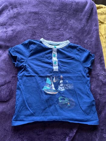 T-shirt manches courtes garcon thème marin Sergent major taille 3 ans