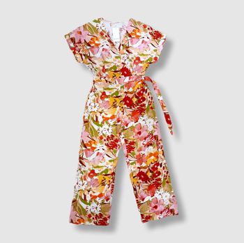 Combinaison fleurie Cerise Bleu – Taille XL – Neuve avec étiquette