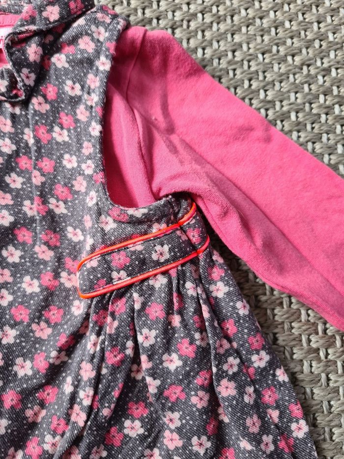 Robe blouse rose motif fleurs - 12 mois - photo numéro 6