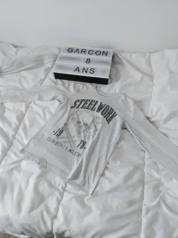 Tee-shirt manche longue garçon 8 ans In Extenso