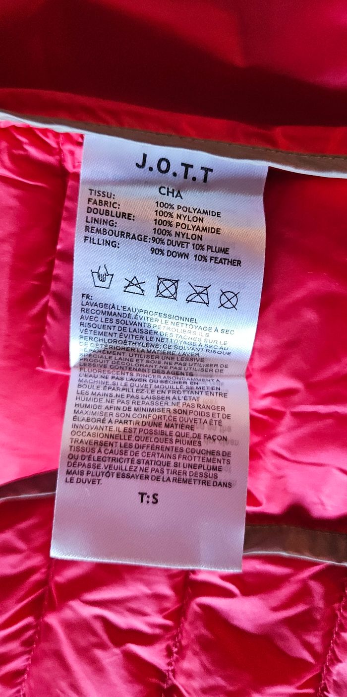 Doudoune légère femme Jott - cha rose fuschia - taille S - 36 neuve - photo numéro 6