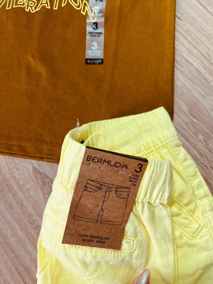 Taille 3 ans ensemble été 2 pièces garçon Kiabi camel jaune NEUF * vibration * 💙 - photo numéro 4
