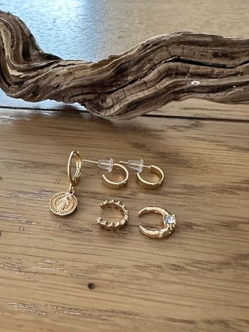 Ear cuff bagues d’oreille en laiton or et strass