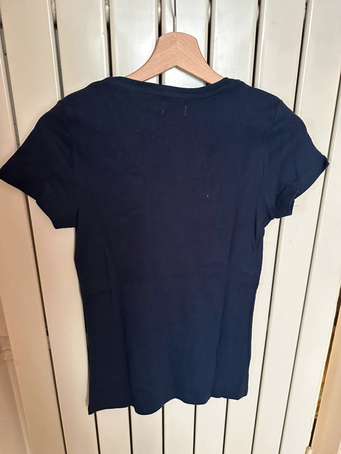 T shirt col V Tissaia M bleu marine - photo numéro 3