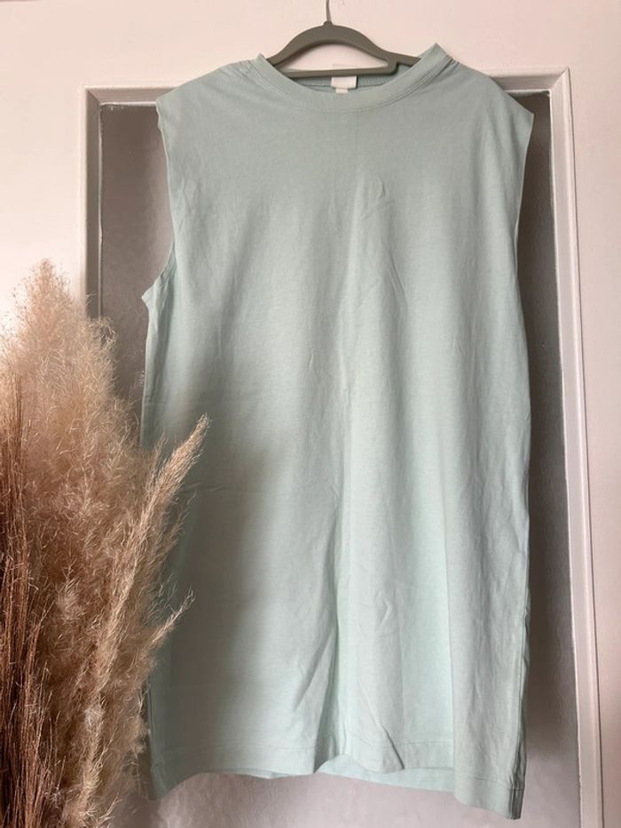 T-shirt robe sans manche turquoise h&m S