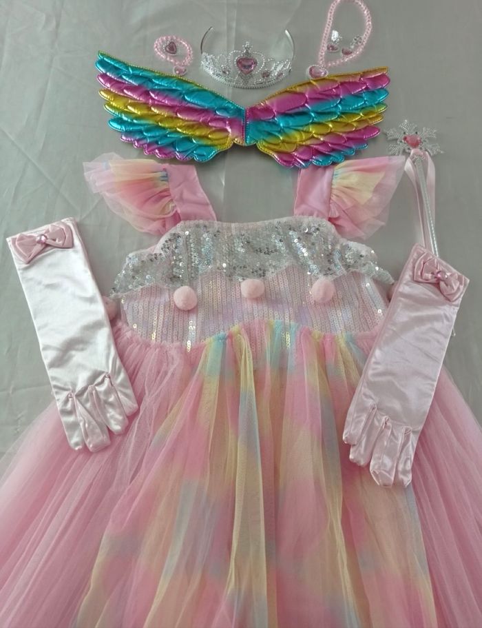 Déguisement robe princesse rose licorne et accessoires 6ans - photo numéro 5