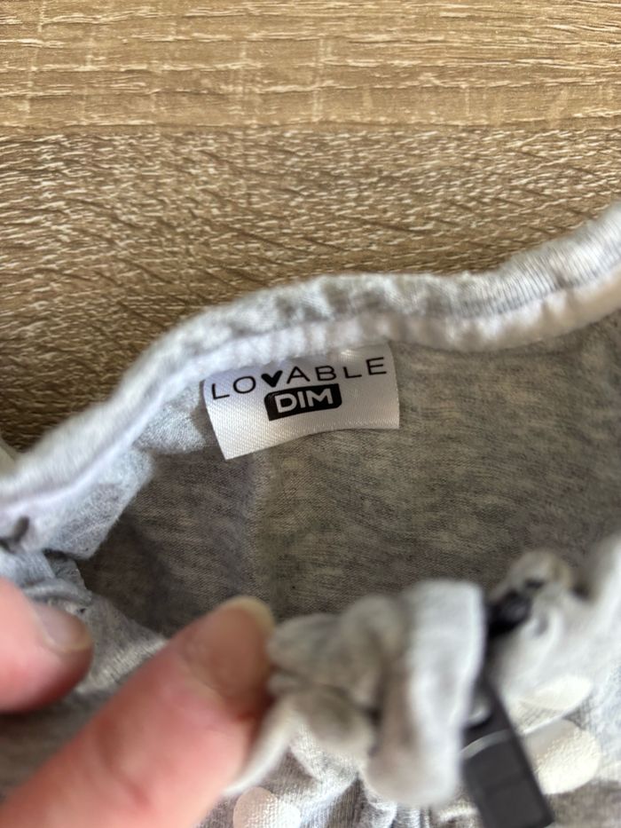 Pyjama une pièce gris à pois dim 18 mois - photo numéro 2