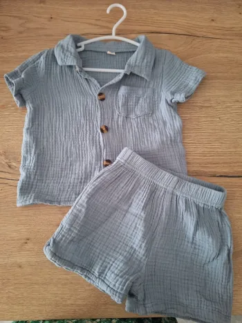 Ensemble gaze de cotton 18 24 mois