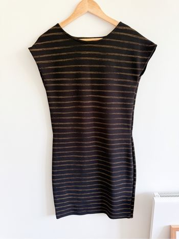 Robe droite manches courtes noir marron taille 40 L