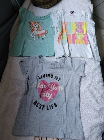 Lot de 7 tee-shirts été fille 4 ans
