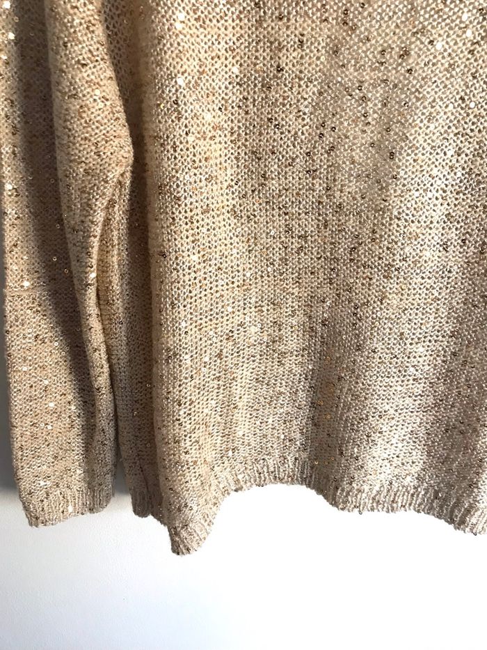 Pull à ouverture dans le dos et à sequins dorés taille unique - photo numéro 2